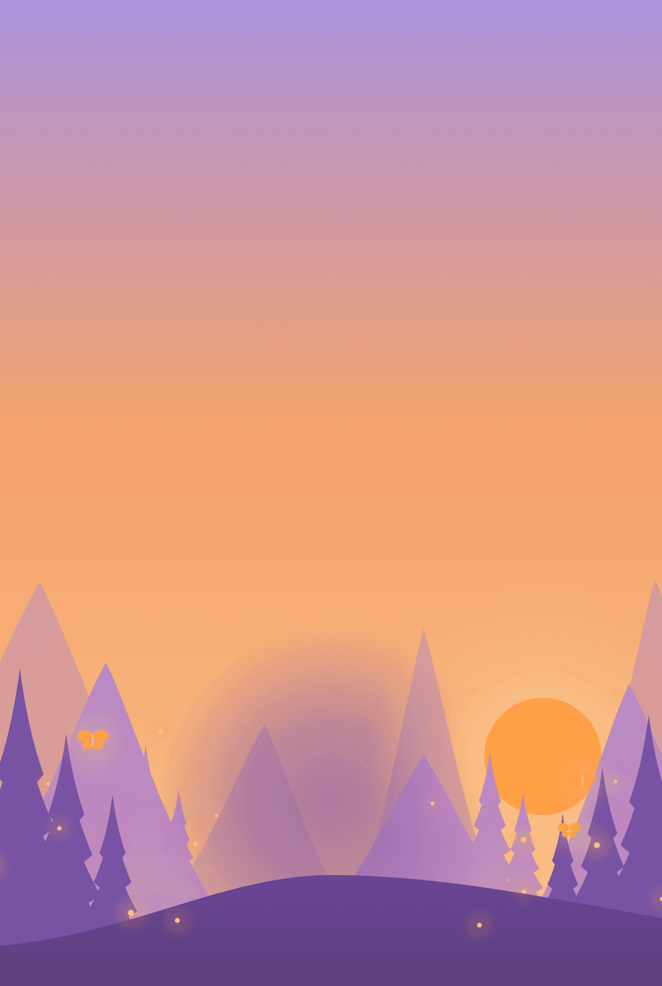 Home landscape at sunset