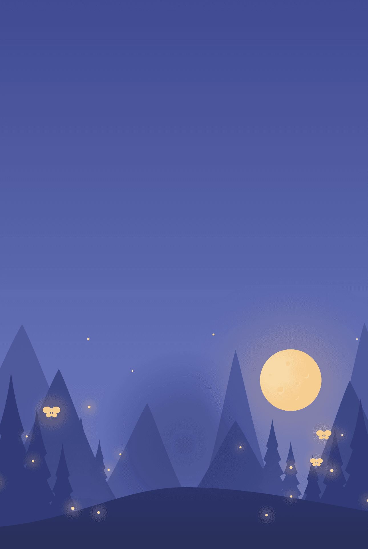 Home landscape at night