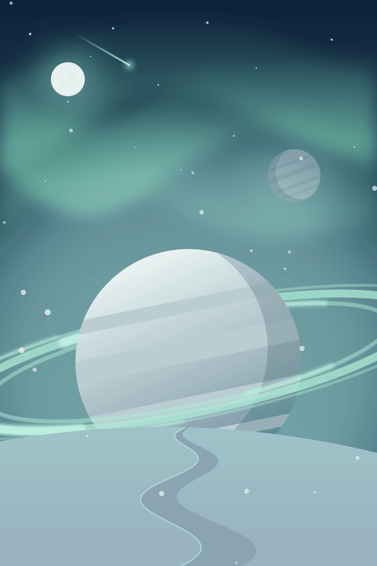 Mindfulness card: an aurora over a valley